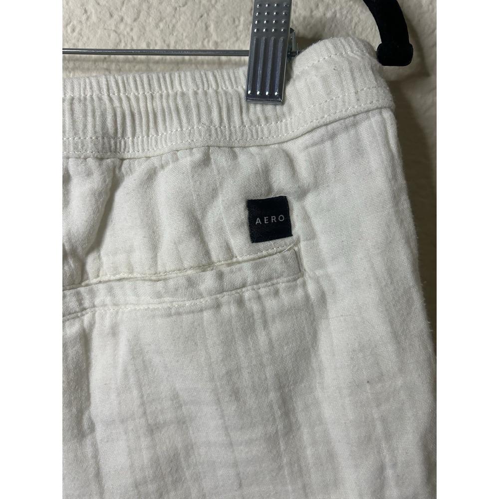 Aeropastel White 100% Cotton Drawstring Summer Men's Shorts M Resort Vacation - Picture 6 of 9